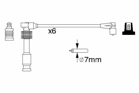 Провод зажигания Opel Omega B 2.5/3.0 94-01 (к-кт)