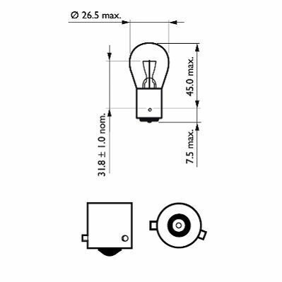 Автолампа PR21W 12V 21W BAW15s Vision PR21W