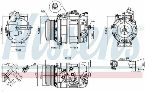 Компресор кондиціонера W463, X164, W164, W251, W221 DB