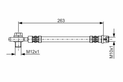 Шланг тормозной (задний) Audi A4 00-09 (263mm)