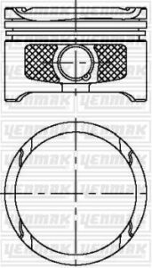 Поршень з кільцями та пальцем (розмір відп. 76,51/STD) VW GOLF 1.6 16v (4цл.) (BCB)