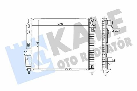 KALE CHEVROLET Радиатор охлаждения Aveo 1.2/1.5 05-Daewoo