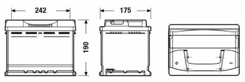 Аккумуляторная батарея 62Ah/540A (242x175x190/+L/B13) Excell