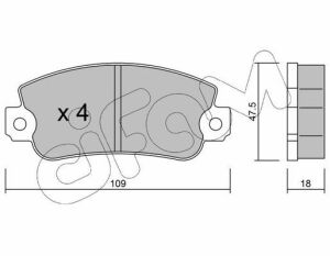 CIFAM  FIAT Колодки тормозные передние Panda 82-,Regata 83-,Uno