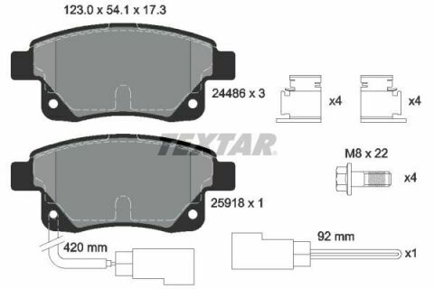 Тормозные колодки (задние) Ford Transit V347 06- (Bosch) (с датчиками)