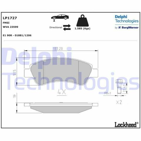 Колодки гальмівні (передні) Citroen Berlingo/Peugeot Partner 03- (Bosch)