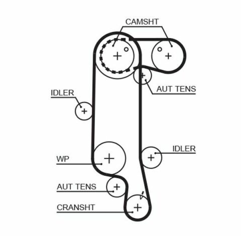 Комплект ременя ГРМ VW Caddy III/Golf 1.4 97-13/Skoda Fabia/Octavia/Roomster 1.4 00-15 (20x130z/17x58z)