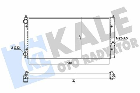 KALE VW Радіатор охолодження Golf III, Vento 1.6/2.0