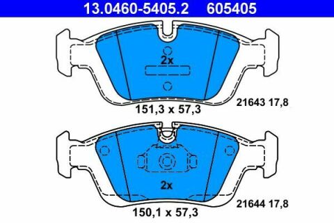 Колодки гальмівні (передні) BMW 3 (E36/E46) 90-/Z4 (E85) 02-09 (Ate)