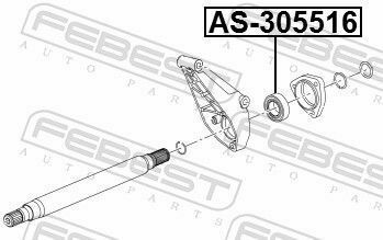 Подвесной подшипник Opel Astra H/J 05-15 (30x55x16.5)