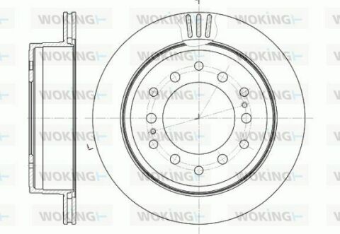 Тормозной диск зад. Cruiser 300/80/90/Prado/Lexus GX 01-10 3.0-4.7