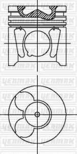 Поршень с кольцами і пальцем (размер отв. 85.00/STD) CITROEN Jumper/Berlingo 2.0HDI 99- (RHR (DW10BTED4) FORD Kuga/Focus/C-Max 2.0TDCi 03- (G6DA/G6DB/G6DD)