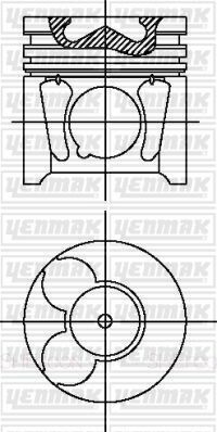 Поршень с кольцами і пальцем (размер отв. 85.00/STD) CITROEN Jumper/Berlingo 2.0HDI 99- (RHR (DW10BTED4) FORD Kuga/Focus/C-Max 2.0TDCi 03- (G6DA/G6DB/G6DD)