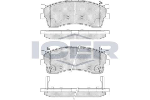 Колодки гальмівні (передні) Kia Rio 00-05/Cerato 01-04/Carens 00-/Clarus 96-