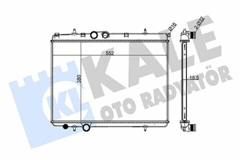 KALE CITROEN Радиатор водяного охлаждения Berlingo,C4,Xsara,Peugeot 206,307,Partner