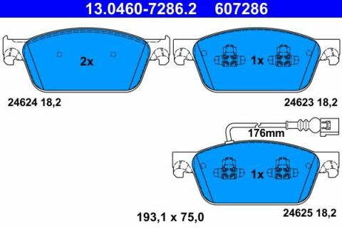 Колодки тормозные (передние) VW T5 03-/T6 15- (с датчиком)