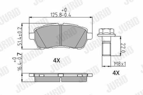 JURID FORD Гальмівні колодки пров. Fiesta 08-