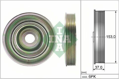 Шкив коленвала Citroen Jumpy/Fiat Scudo/Peugeot Expert 2.0 D 07- (6PK)