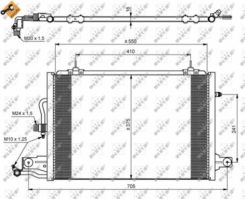 Радіатор кондиціонера Audi 100/A6 1.8-4.2 90-97