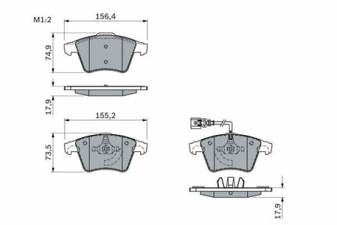 Комплект гальмівних колодок (передніх) VW Multivan/T5 03-/T6 15- (з датчиком)
