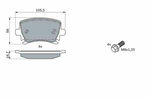 Комплект гальмівних колодок (задніх) Audi A3/A4/A6/TT/Skoda Octavia/SuperB/VW Caddy/Golf/Passat B6/Touran 03-