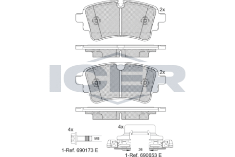 Колодки тормозные (задние) Audi A4/A5/A6/A7/A8/Q5/Q7 15-/VW Touareg 17-