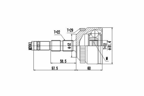 Шарнирный комплект, приводной вал