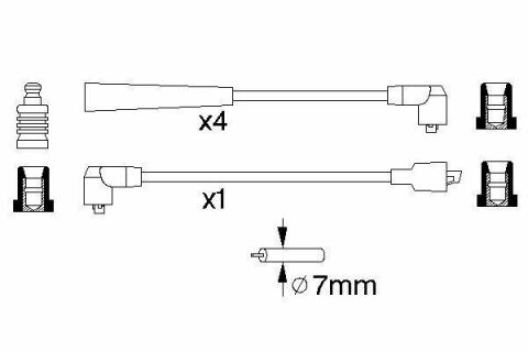 Провода зажигания Mazda 626 1.6/2.0 79-90 (к-кт)