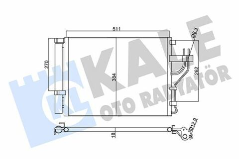 KALE HYUNDAI Радіатор кондиціонера ix35, Kia Sportage, Carens IV 10-