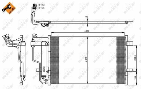 Радиатор кондиционера Mazda 3 1.6-2.0MZR/2.3MPS T 08-14