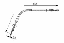 Трос ручного тормоза спереди 986/630mm, 896/630mm Transit, Transit Custom 12-FORD Трос ручного тормоза спереди 986/630mm, 896/630mm Transit, Transit Custom 12-FORD