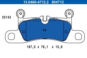 Колодки тормозные (задние) Porsche Cayenne/Cayenne Coupe 17-/911/Boxster 14- (Brembo)