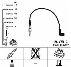 44227 Комплект ізольованих проводів для свічок запалення RC-VW1107