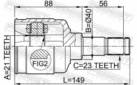 ШРКШ (ШРУС) внутрішній лівий 21x40x23 FOCUS C-MAX 03-