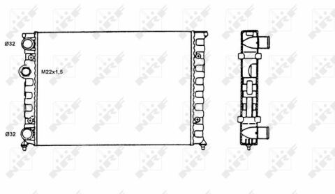 Радиатор охлаждения VW Golf III 1.4-1.6 91-99