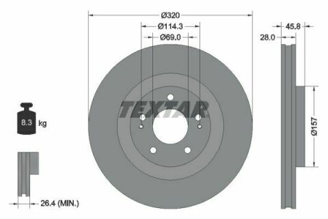 Диск тормозной (передний) Mitsubishi Outlander 12-/Eclipse Cross 17- (320x28) PRO