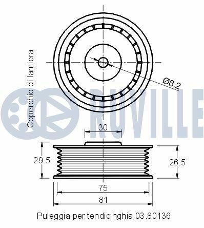 RUVILLE VW Ролик натяж. 2,5TDI T4 (AAF/ACU/AAC) 92-