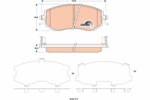 Гальмівні колодки пер. Subaru Impreza 02-/Forester 02- (akebono)