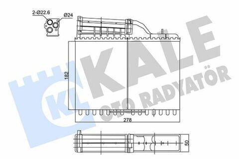 KALE BMW Радиатор отопления 5 E34 88-