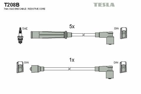 Кабель запалювання к-кт TESLA Audi 100 80-84 1,9