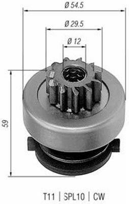 MAGNETI MARELLI Бендікс (z=11) CITROEN 1,8-2,1D PEUGEOT Jumper 1,9D