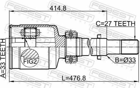 ШРКШ (ШРУС) внутренний 33x40x27 NISSAN X-TRAIL II 2.0 4x4 07-13 Пр.