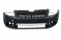 Бампер передній з радіаторною решіткою з омивачем без світлової смуги Skoda Octavia III (5E3)