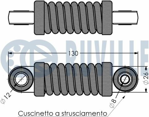 RUVILLE PEUGEOT Амортизатор натяж.ролика 206, 306, 406, 605, CITROEN Berlingo 1.9D, Jumpy 1.9D/TD