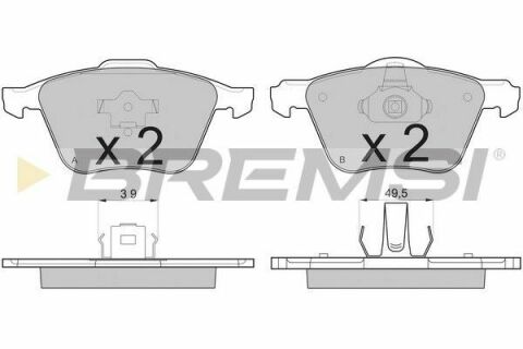 Гальмівні колодки пер. Volvo XC90 02-12 (ATE) (154,9 x70,8x19)