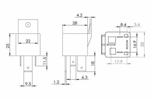 Реле 12V 30A (4-х конт)