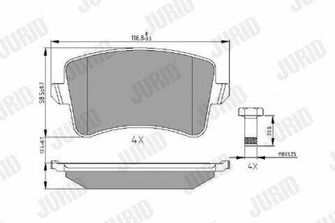 JURID Тормозные колодки задн. AUDI A4,A5,Q5 07-