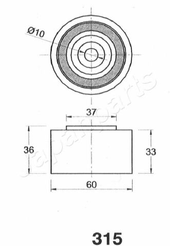 JAPANPARTS MAZDA Натяжной ролик 323 / 626/XEDOS 9 2,0