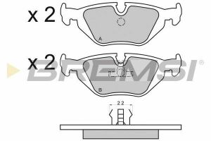 Гальмівні колодки зад. BMW 3(E36, E46)/5(E34)/7(E32) 86-06 (ATE) (123x43,6x16,7)