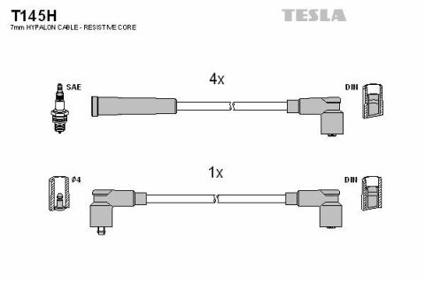 Кабель зажигания к-кт TESLA Аналог TES T372S Skoda Felicia 94-01 1,3 135B (SPI)